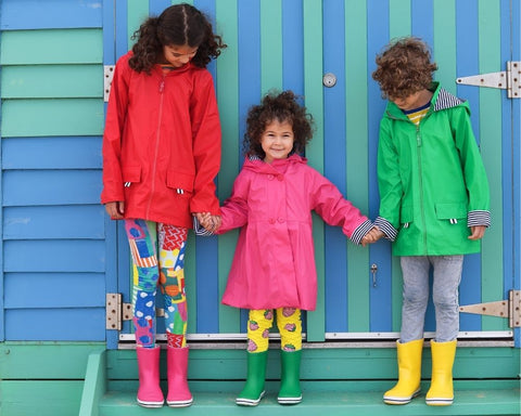 Kids raincoats and matching gumboots