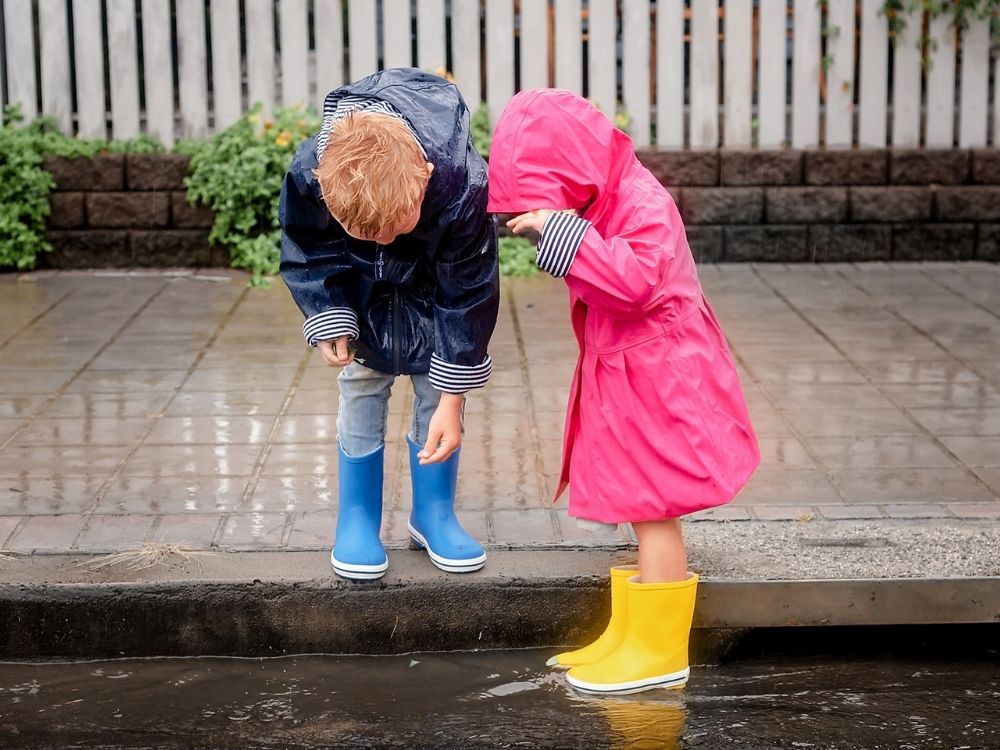 Kids gumboots made for puddle jumping