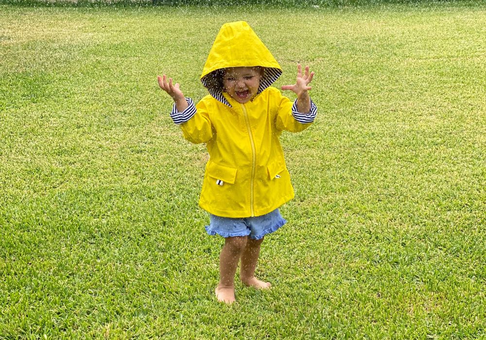 Toddler raincoat in bright yellow