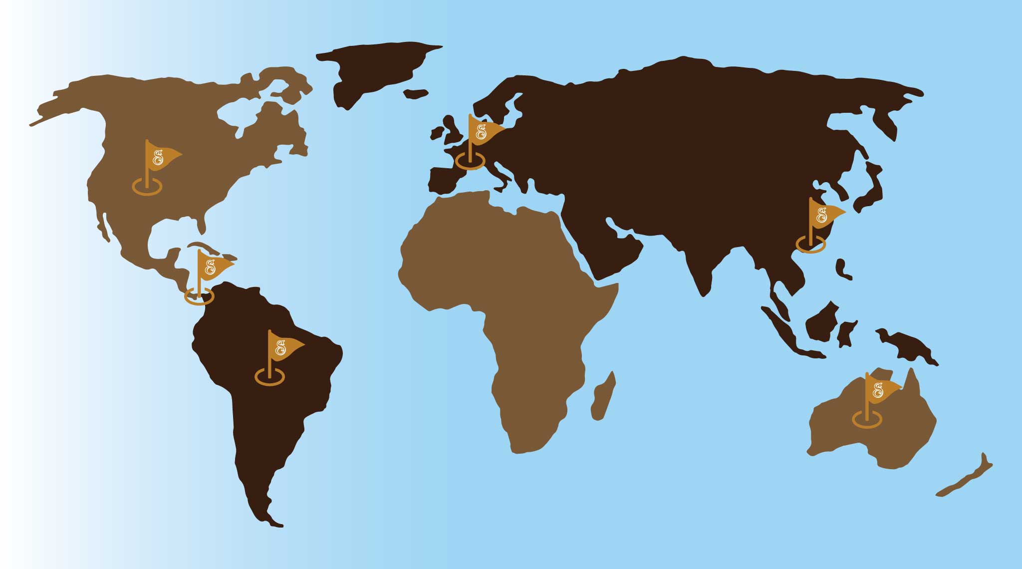 Suavecito Map of Distribution in 6 Continents