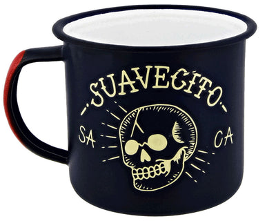 Blue Enamel Camping Mug Suavecito Hair Pomade Barber Products