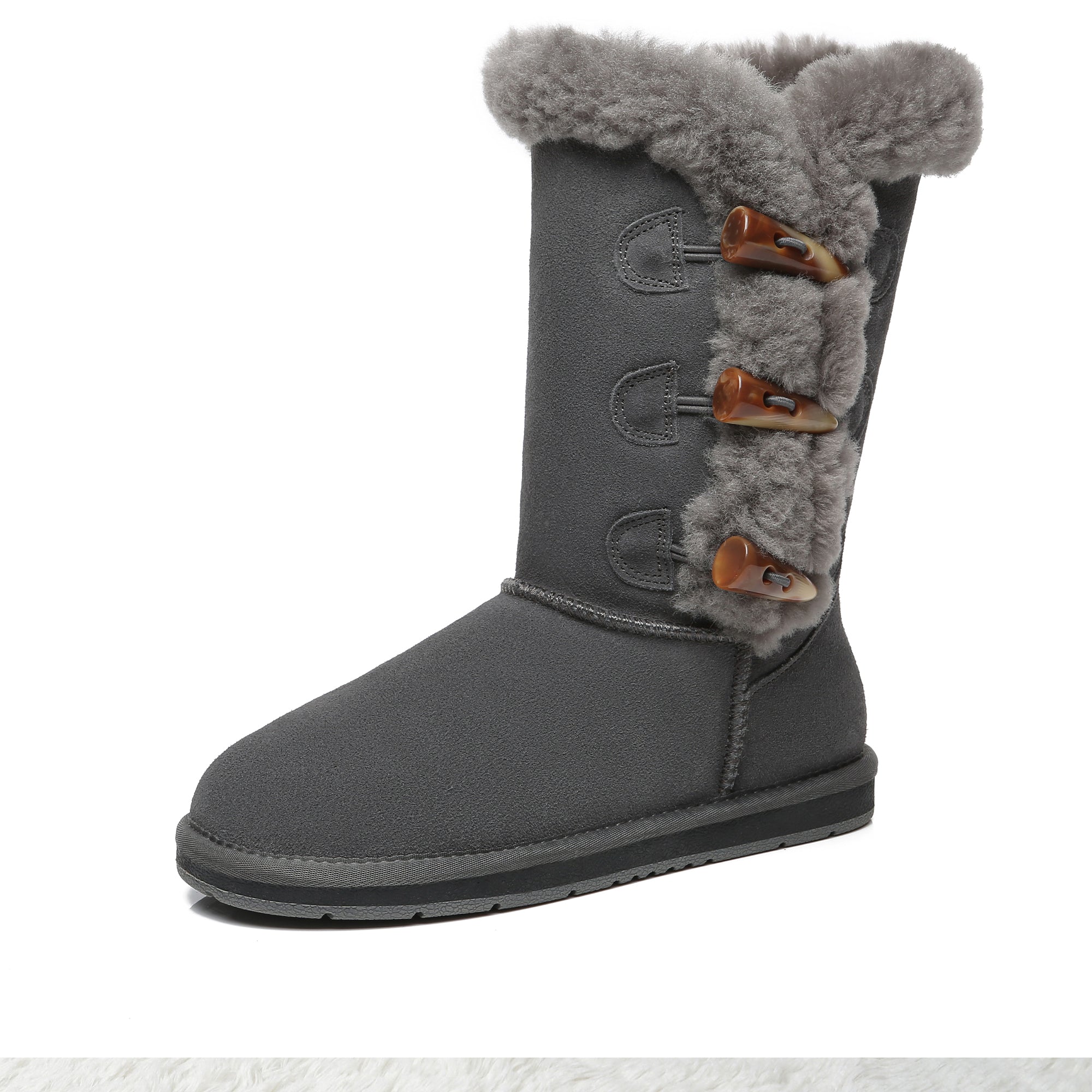 grey ugg boots with buttons