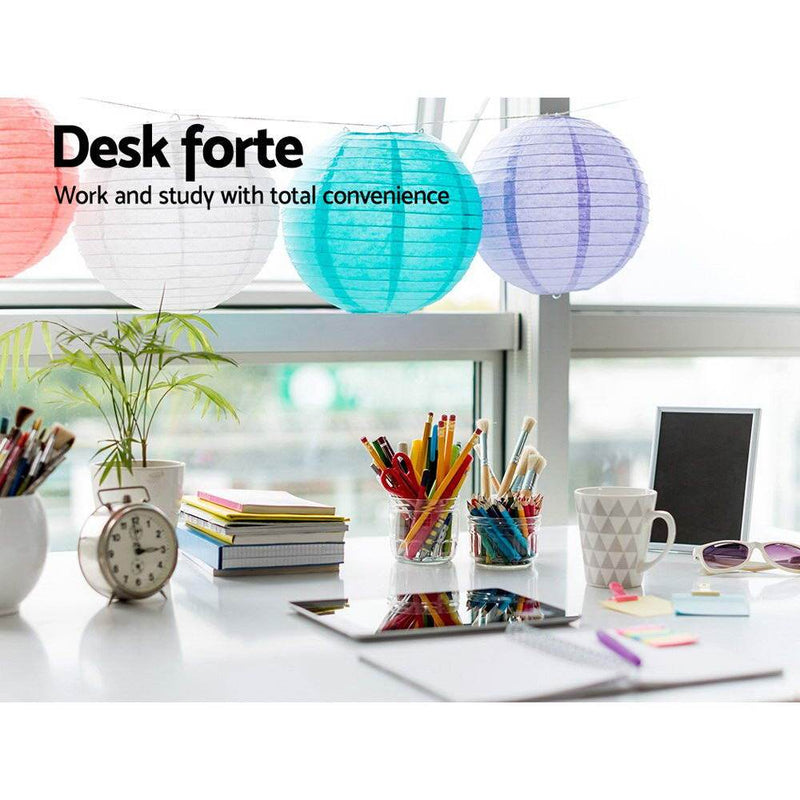 Artiss Foldable Desk With Bookshelf - White Furniture > Office