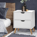 Artiss Bedside Tables Drawers Side Table Nightstand White Storage Cabinet Wood Furniture > Bedroom