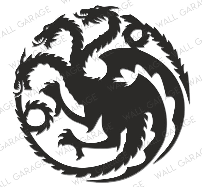 Game Of Thrones Targaryen Symbol Dragon Metal Wall Decor Wall Garage