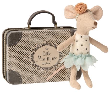 Little Miss Mouse in suitcase, Little sister - Maileg