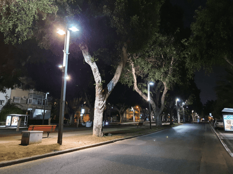 Deserted street at night