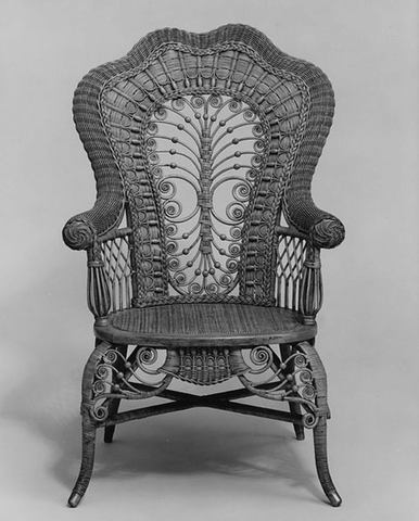 Antique wicker armchair