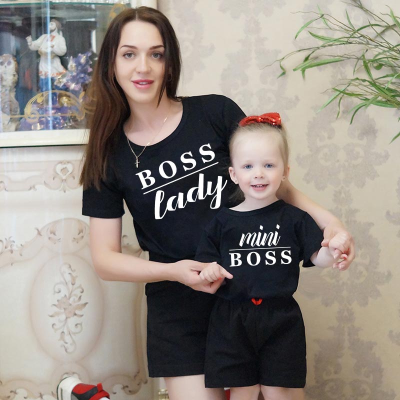 Family Matching Outfits Mommy And Me T Shirt For Mother Daughter Cloth