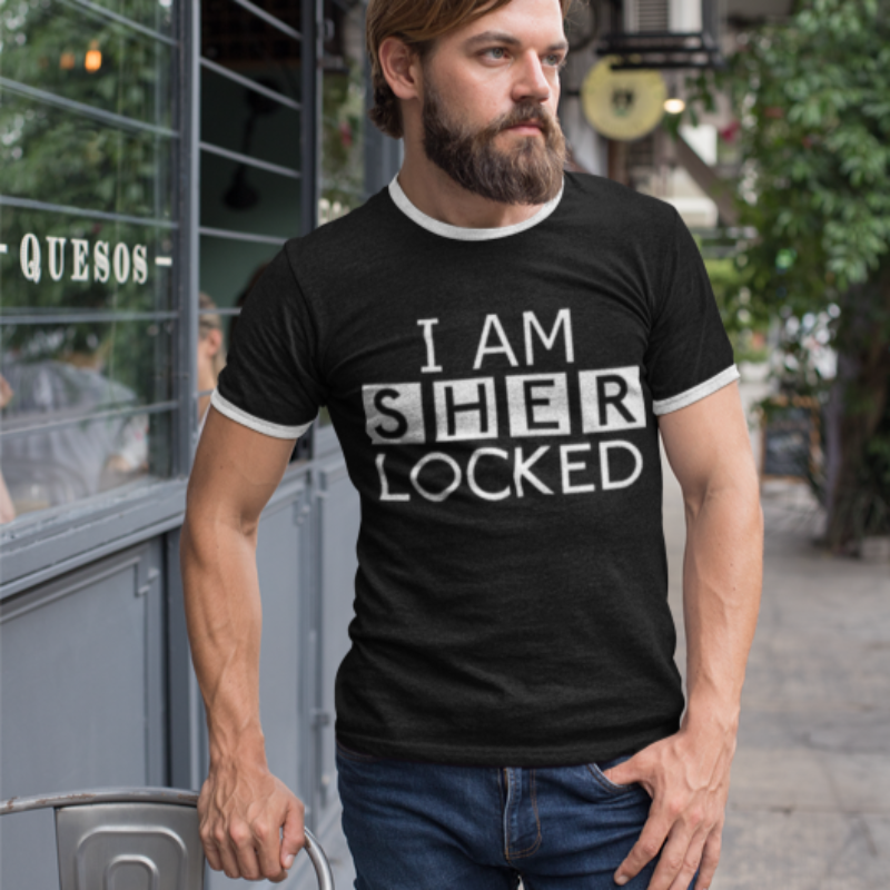 Funny Sherlock Holmes Mens Ringer T Shirt I Am Sherlocked Gift Shirtpot