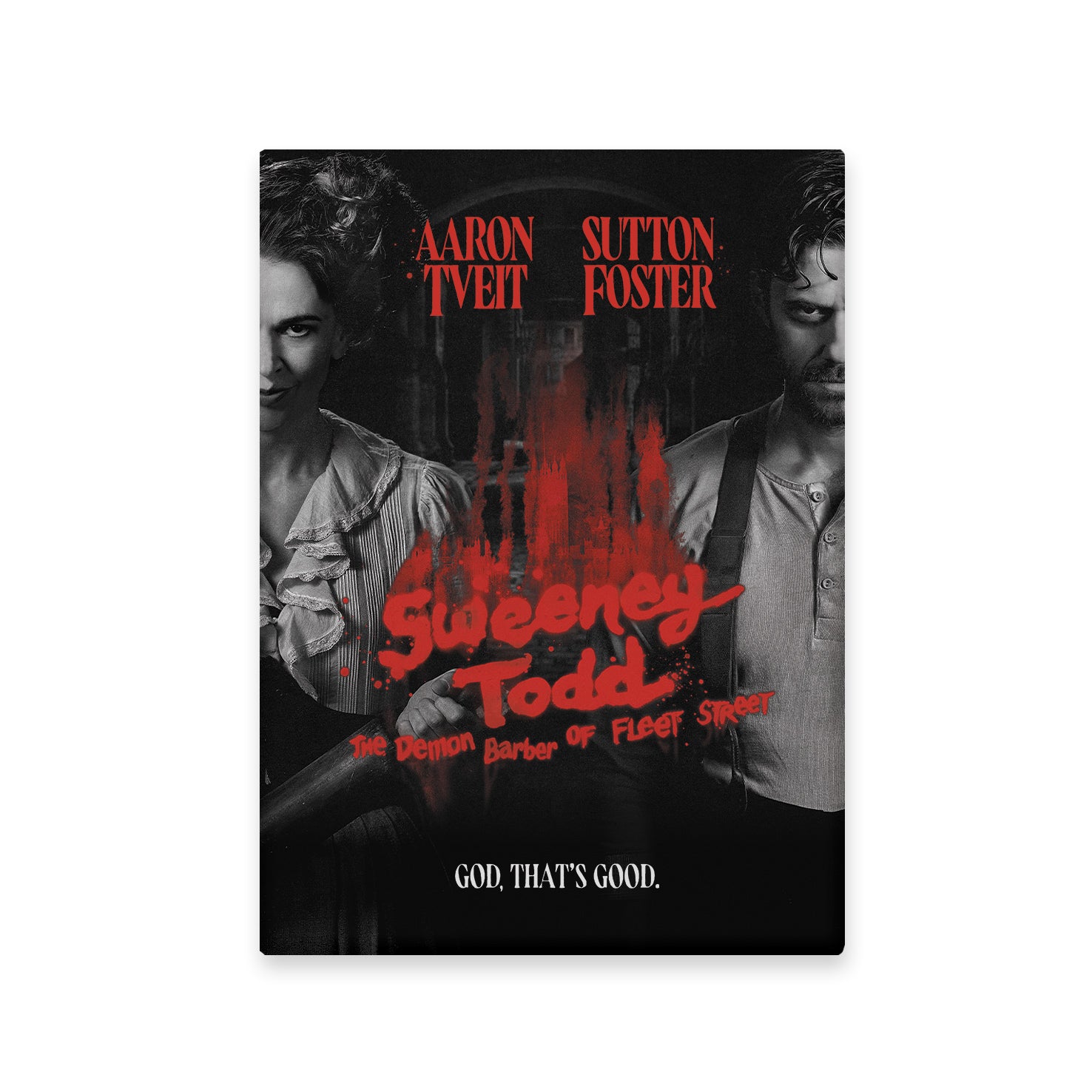 Sweeney Todd Aaron & Sutton Button Magnet Image