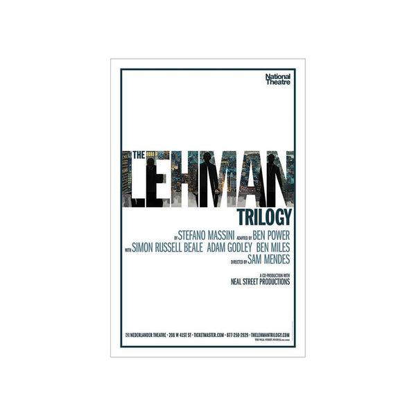 THE LEHMAN TRILOGY Windowcard – Broadway Merchandise Shop by Creative Goods