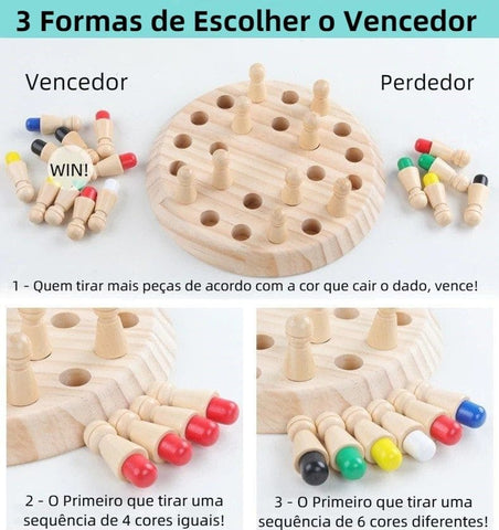 Brinquedo Educativo Xadrez de Madeira Infantil