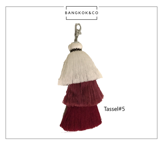 White, Rouge, Wine tassel charm with hook on the top