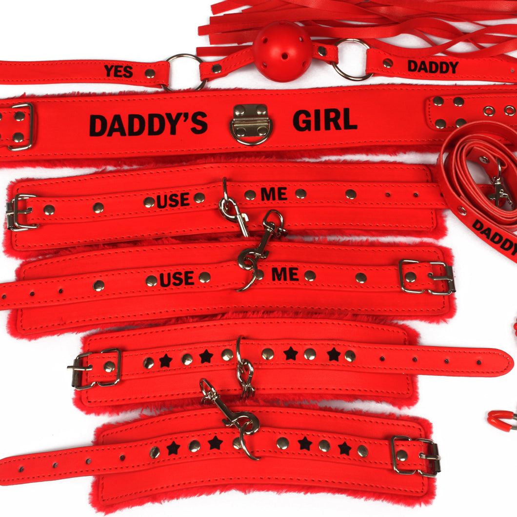 Ddlg Bdsm Bondage Kit Bondage Set In Red With Black Ddlg Words And P Ddlgland 