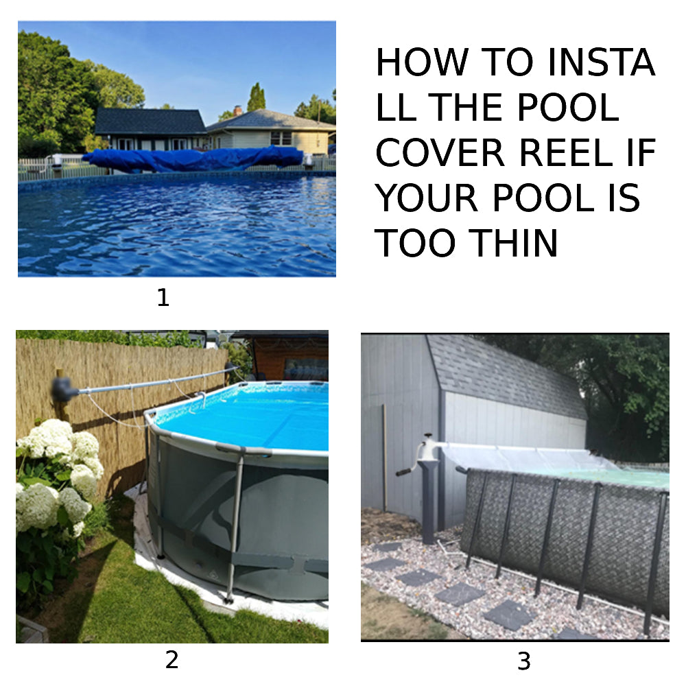 VINGLI 16 FT Above Ground Pool Cover Reel with Tube Set Aluminum
