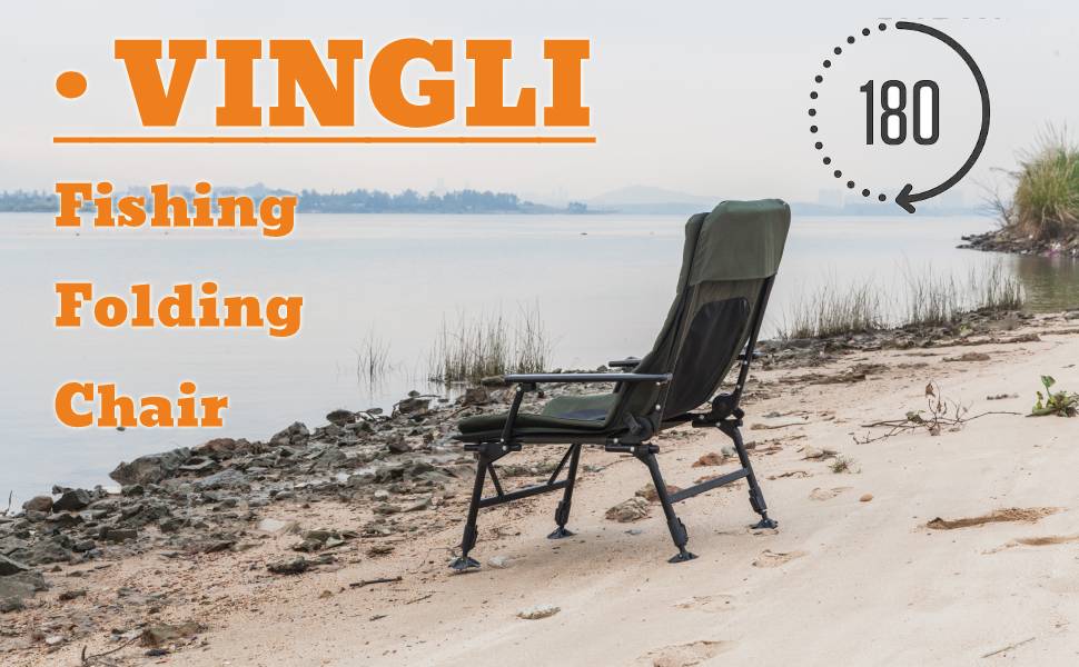 VINGLI Foldable Adjustable Reclining Fishing Chair