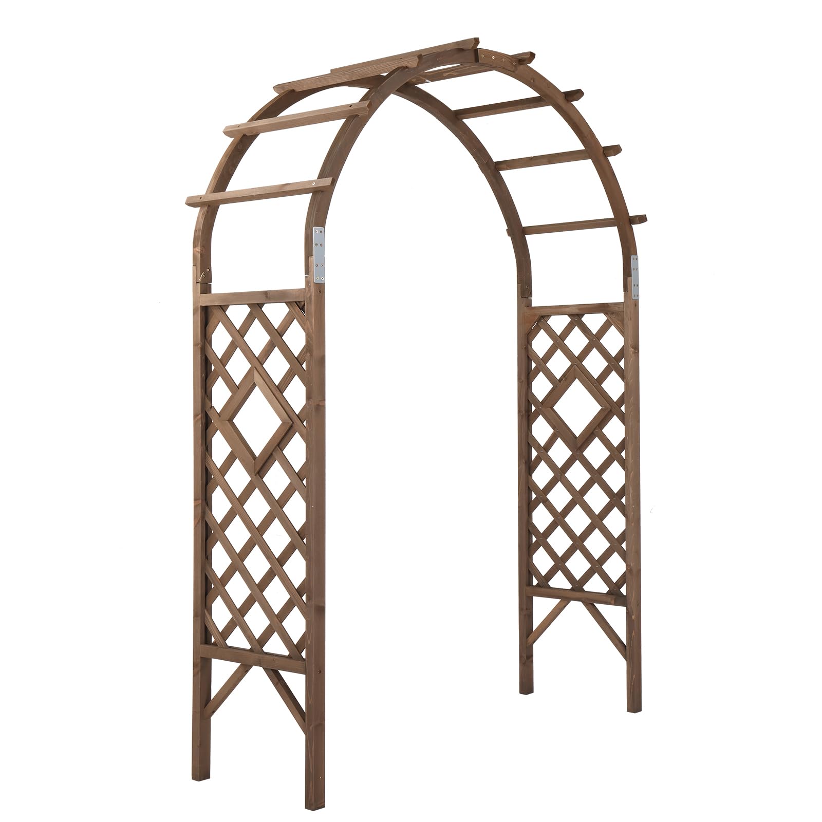 VINGLI 7FT Arch Backdrop Stand Wooden Garden Arbor Wedding Arch Wood T