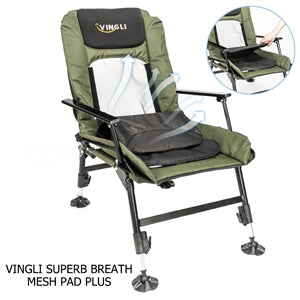 VINGLI Oversized Fishing Chair with Footrest Support 440 lbs 160 Adjustable Backrest, Black & Army Green