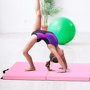 4'x10'x2 Gymnastics Gym Folding Exercise Aerobics Tumbling Yoga