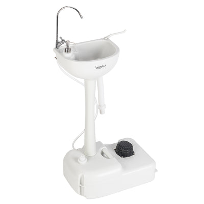 VINGLI 5/8Gallon Portable Camping Sink w/Towel Holder & Soap Dispenser  White, VINGLI