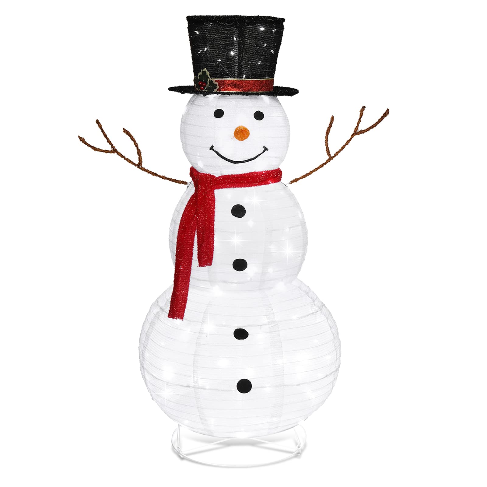 VINGLI 4/6 FT Lighted Christmas Snowman with LED Lights Ground Stakes