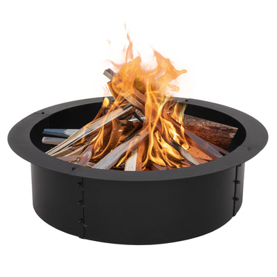 VINGLI 36in Heavy Duty Steel Ground Fire Pit DIY Fire Pit Rim Above or  In-Ground for Camping Outdoors, VINGLI