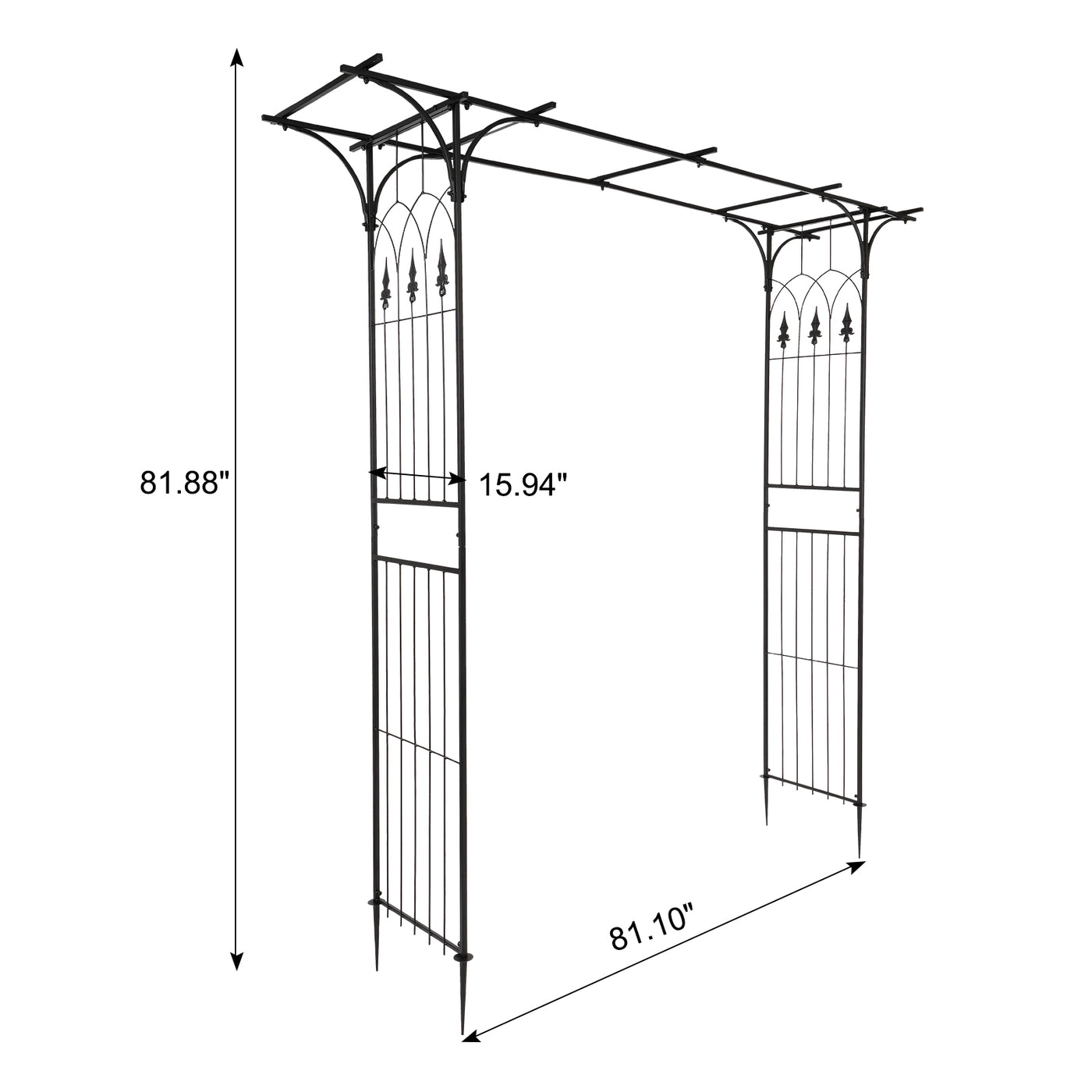 VINGLI Garden Arch Arbor For Party Plant Climbing Pergola Backyard Law