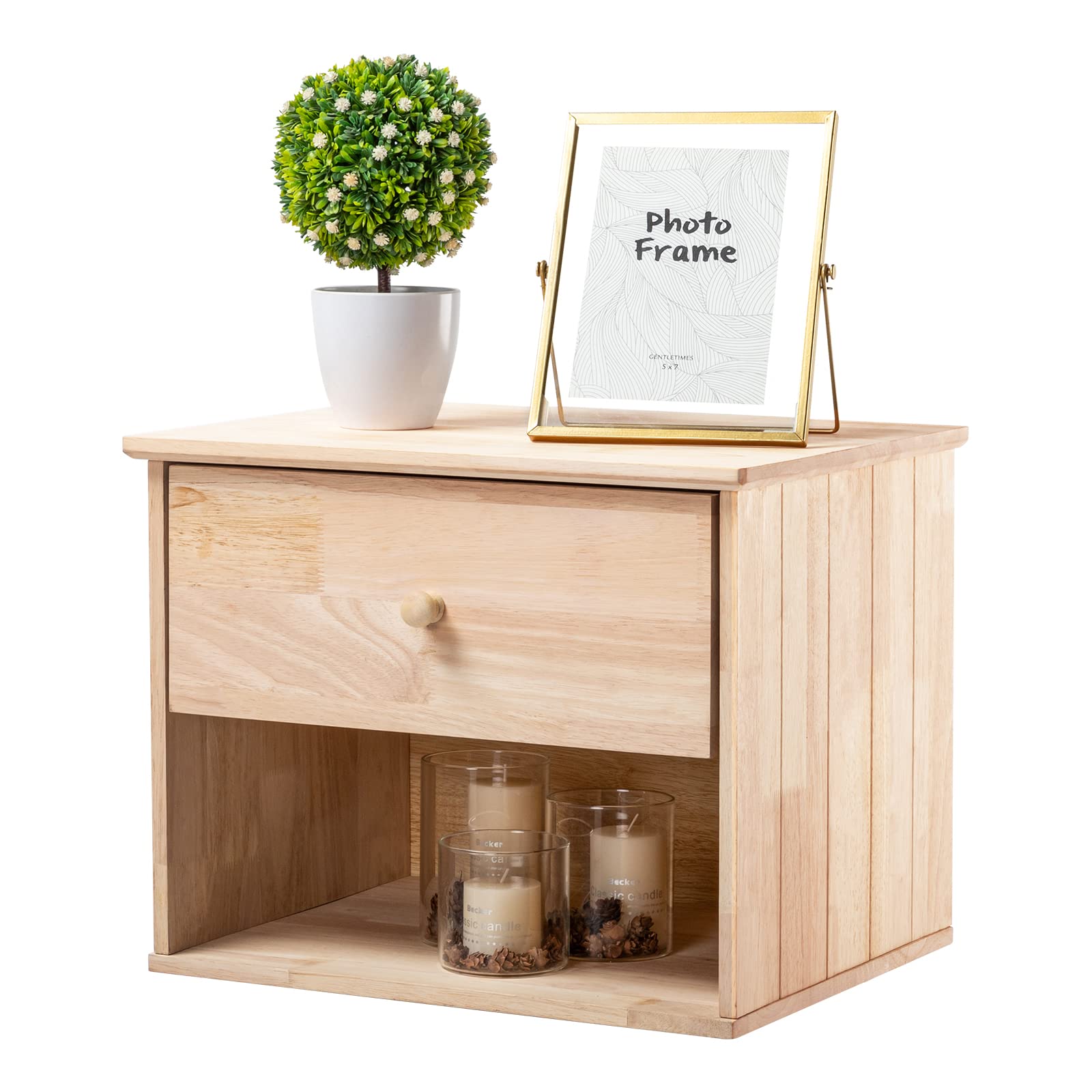  Eily Night Stand Bedside Table with Drawer Wooden Side