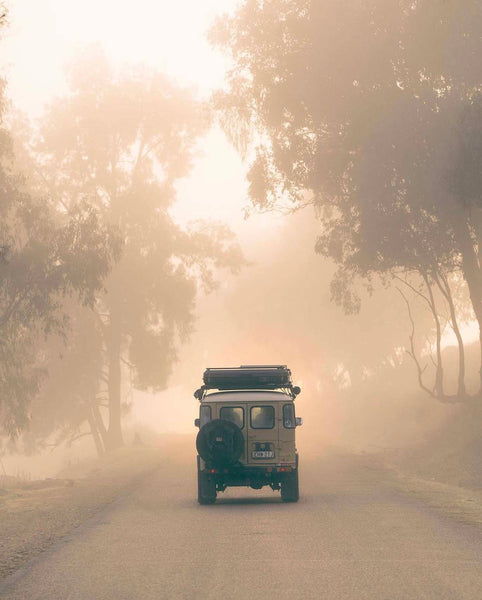 Driving at Sunset though Australia