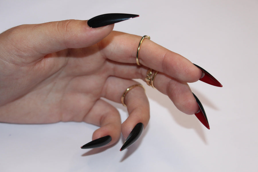 Scarlet Red Stiletto Nails - wide 7