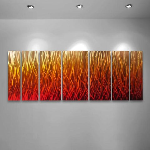 Inferno Fire Metal Wall Art Panels