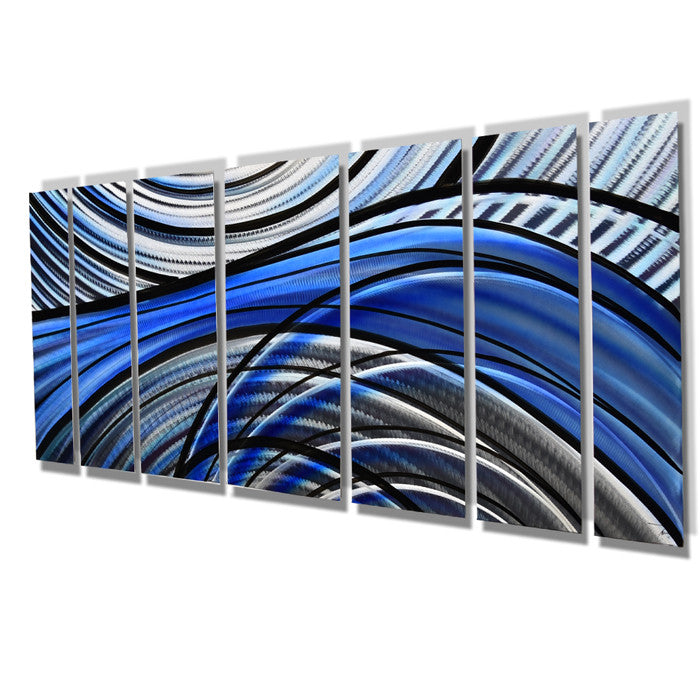 Aqua Blue Metal Contemporary Wall Art Dv8 Studio