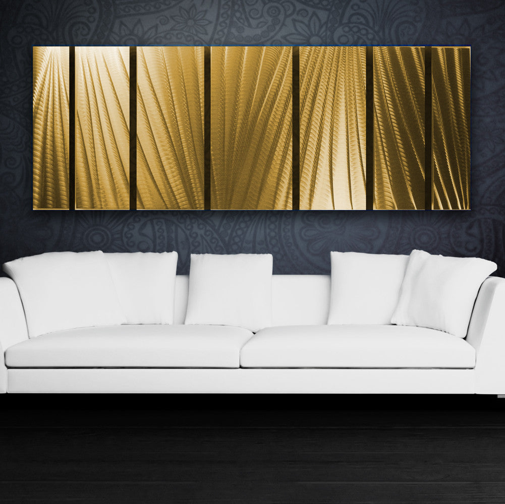 Main Attraction 66 X24 Large Gold Modern Abstract Metal Wall Art Sculpture Dv8 Studio