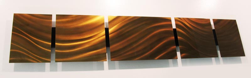 Bronze Satin 48 X8 Modern Abstract Metal Wall Art Sculpture Decor Dv8 Studio