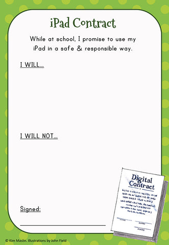 Digital Citizenship Lesson Idea Student Contract