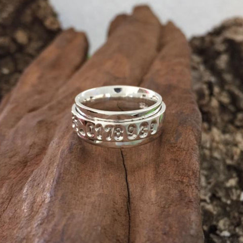 GPS Spinner Ring Wedding Ring made in Zimbabwe