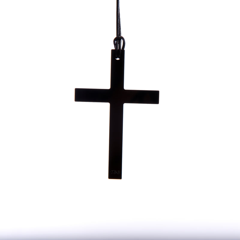 Small Black Cross Necklace