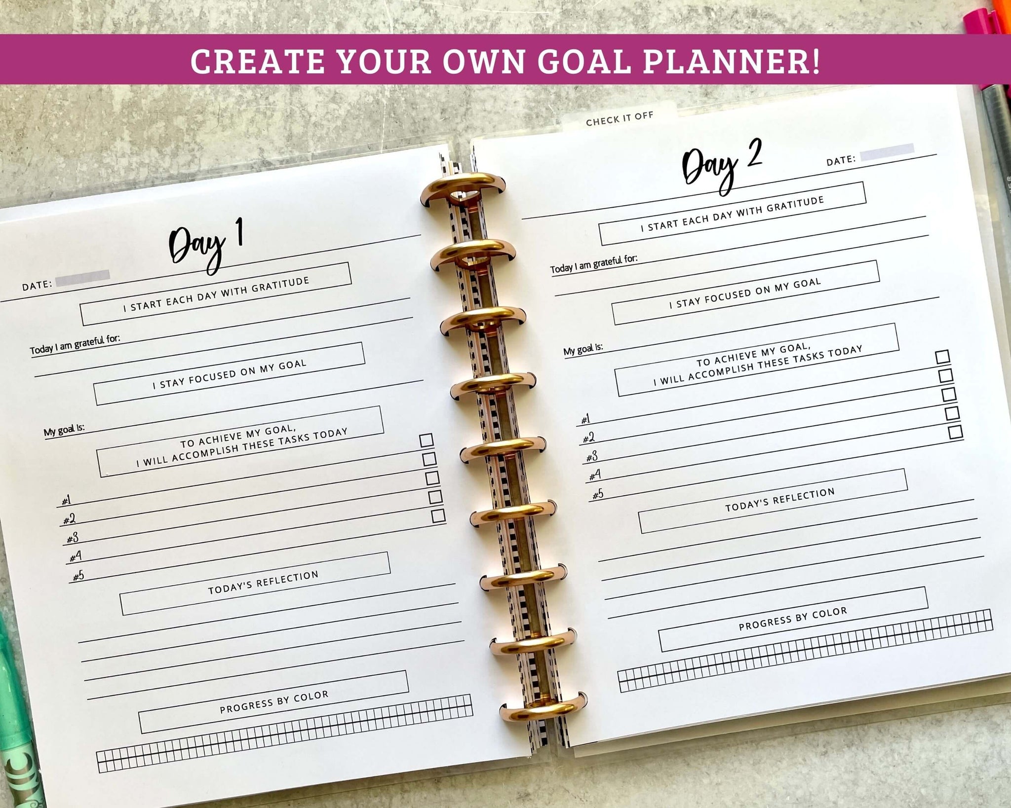 Printable 100 Day Goal Journal 126 Page Pdf The Savvy Sparrow