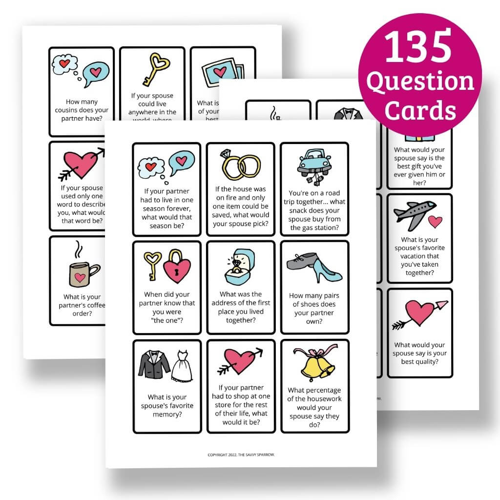 onze Voorschrijven Bediening mogelijk 135 Not So Newlywed Game Questions - Printable Date Game Cards! – The Savvy  Sparrow