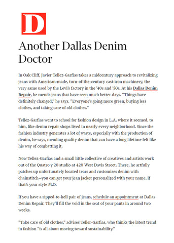 Dallas Denim Repair Press D Magazine 