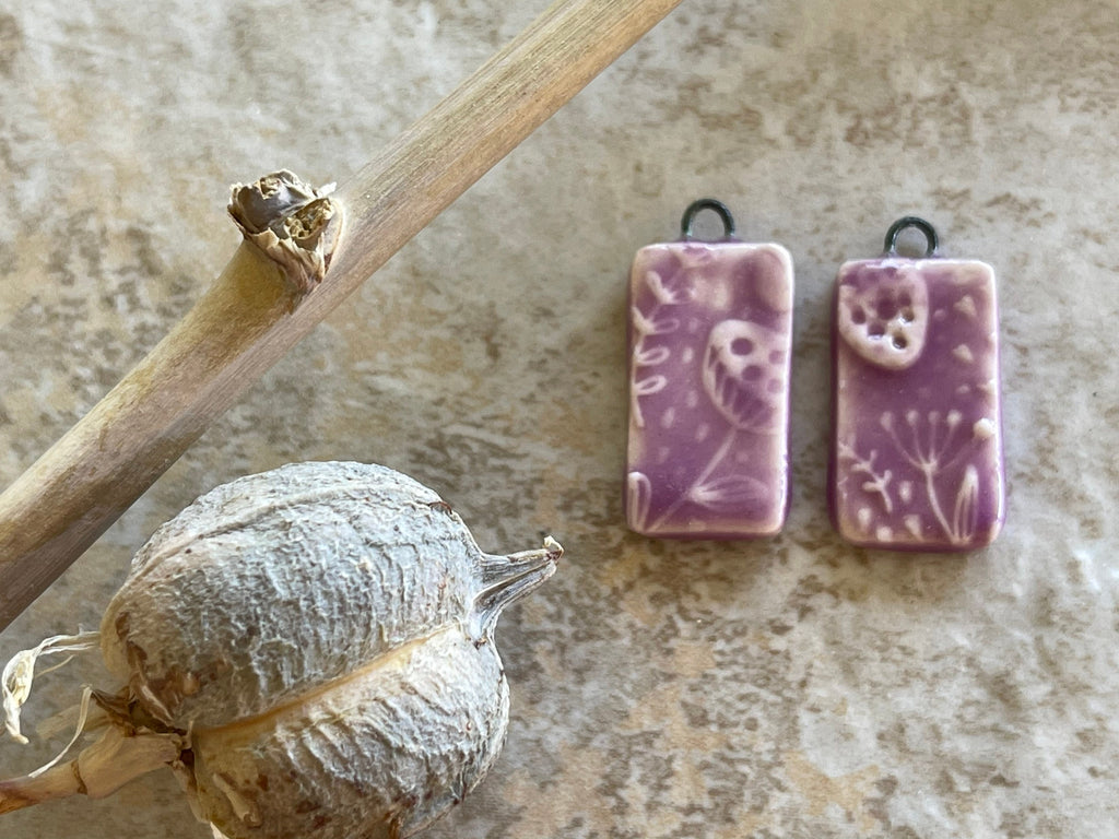 Purple Bead Set, Porcelain Beads, Floral Bead Set, Ceramic Charms, Jew –  Bleu Dog Beads