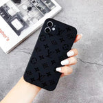Pure Black Fancy Phone Case For iPhone