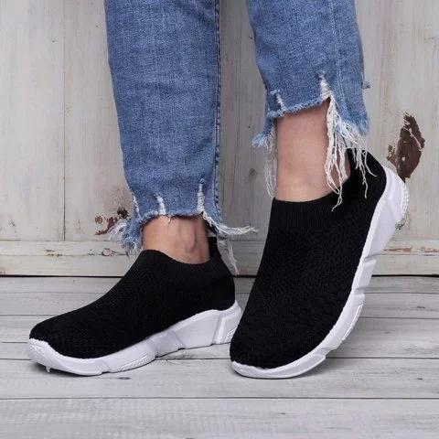 Soft women's sock shoes knitting shoesslip on sneakers breathable ...