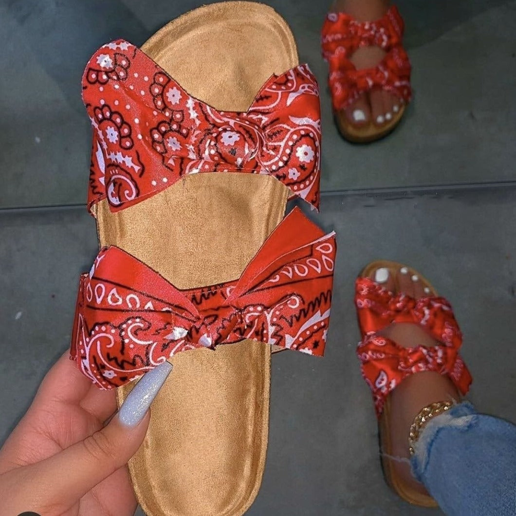 Bow slides cute sandals for women