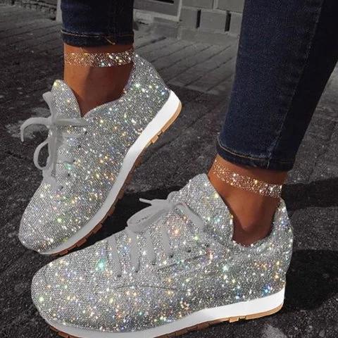 Women's glitter sneakers rhinestone 