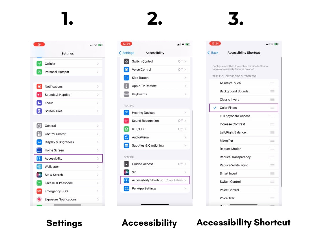 how to triple click red color filter