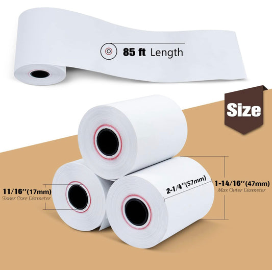 2 Ply 3x90' Carbonless Receipt Roll Paper-50 Rolls – XIIB Supply