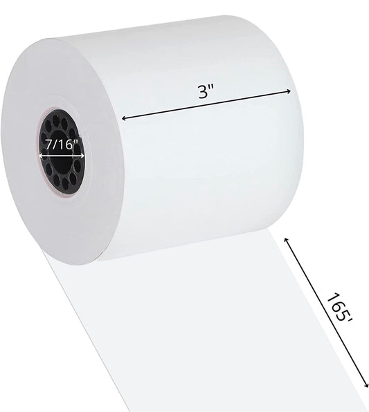 3 1/8 x 220' Phenol Free (BPA & BPS Free) Thermal Receipt Paper (50 Rolls)