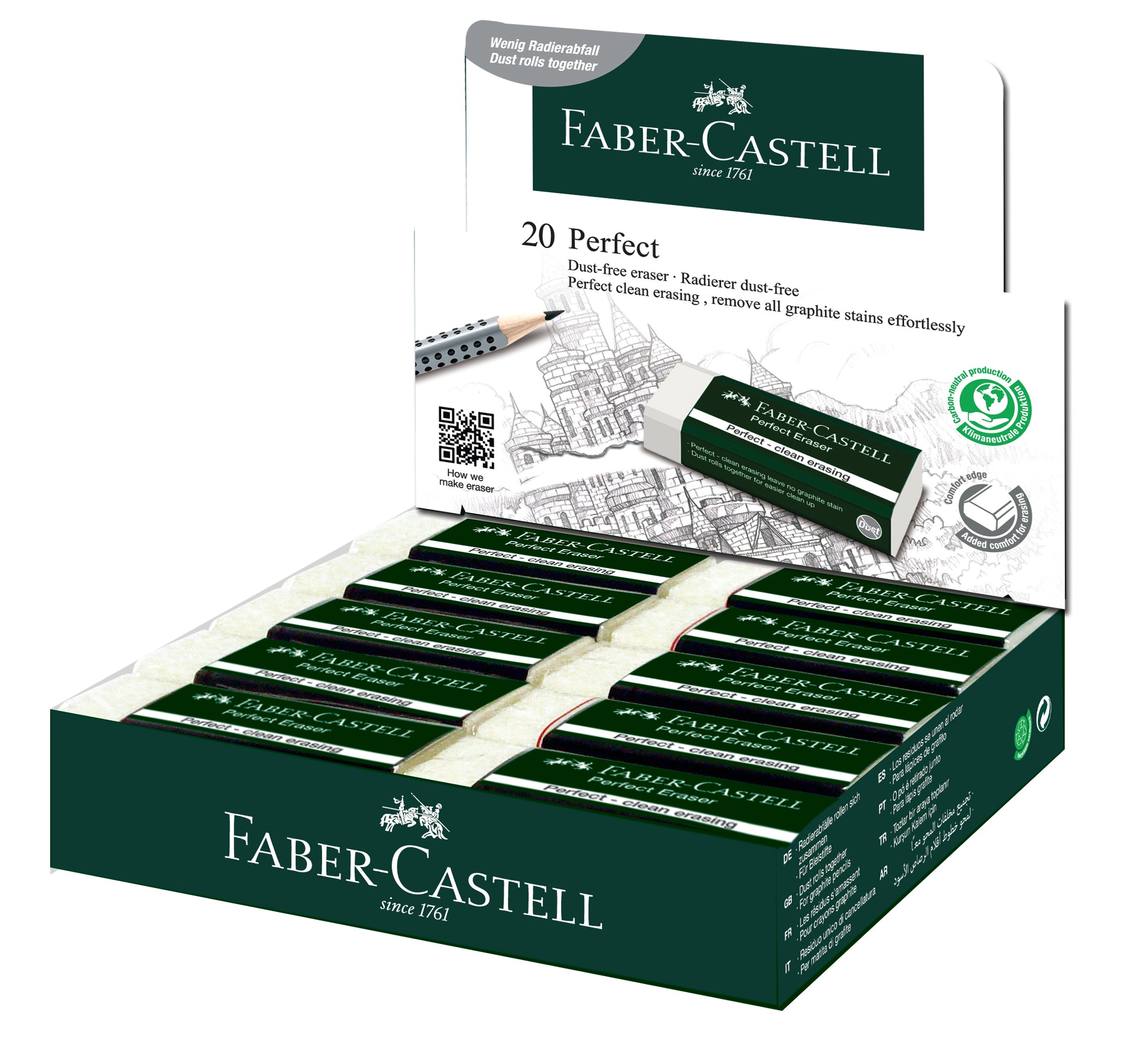 Faber-Castell Eraser dust Free (20pcs), VT Stationery